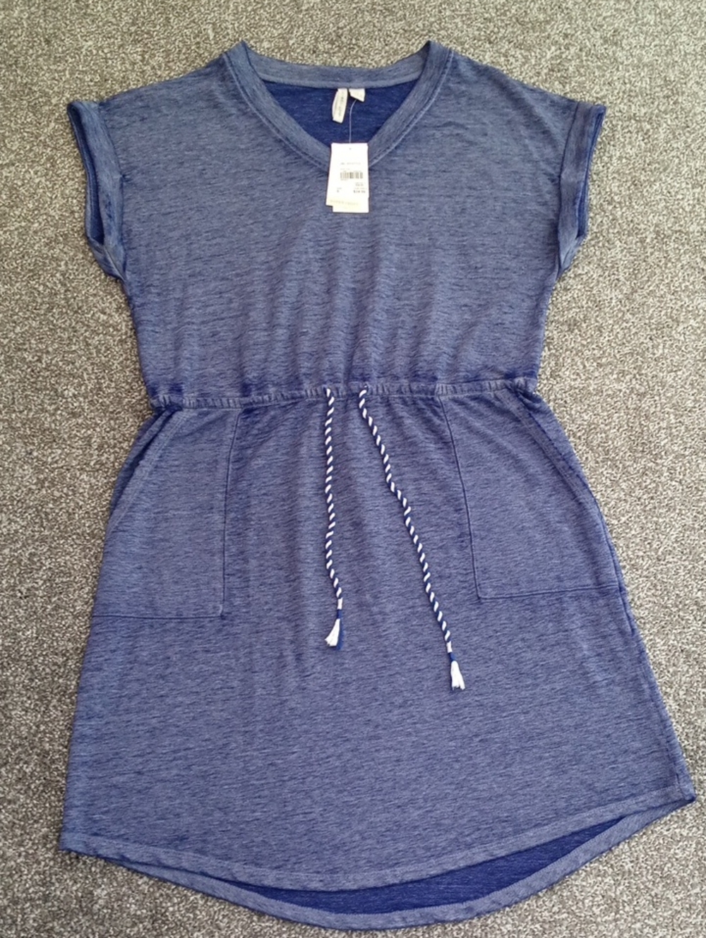 Cato Blue Tie-Waist Maxi Dress with Pockets